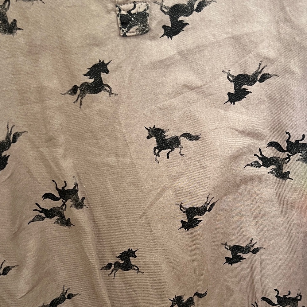 H & M Brown Shirt Dress with Unicorn Print size 10 AS IS - Picture 5 of 9